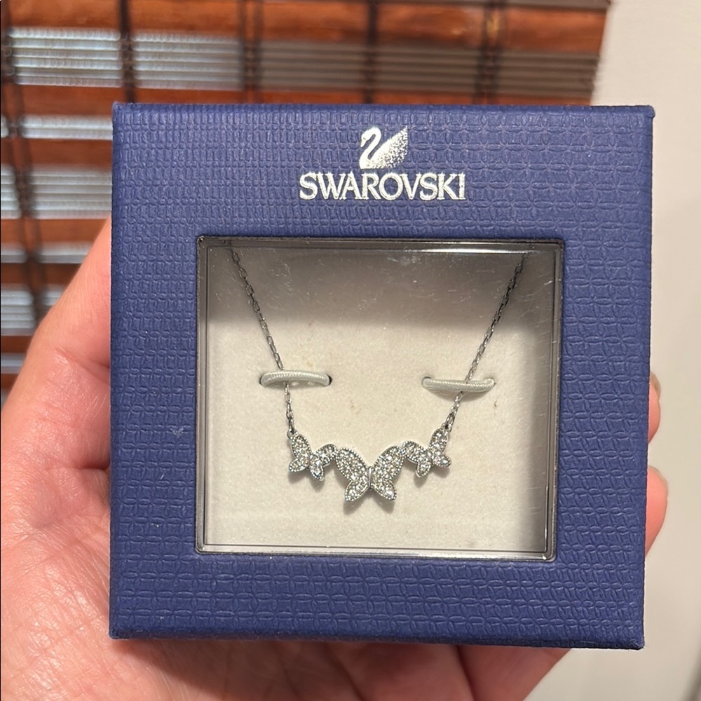 Swarovski Silver Geometric Crystal Necklace